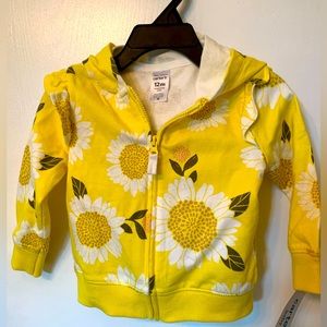Carter’s baby girl zip-up hoodie, yellow